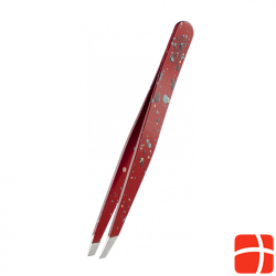 Rubis tweezers action painting oblique red inox