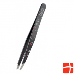 Rubis Tweezers Actionpainting Slanted Black Inox