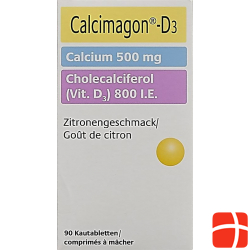 Calcimagon D3 500/800 Zitrone (o Aspar) Dose 90 Stück