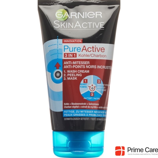 Garnier Skin Active 3in1 Charcoal Tube 150ml buy online