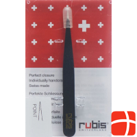 Rubis tweezers pointed black inox