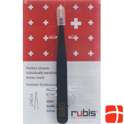 Rubis tweezers pointed black inox