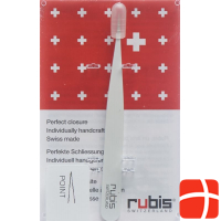 Rubis tweezers pointed white inox