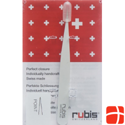 Rubis tweezers pointed white inox
