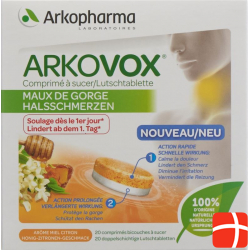 Arkovox Lutschtabletten 2-phasen Honig-Zitronen 20 Stück