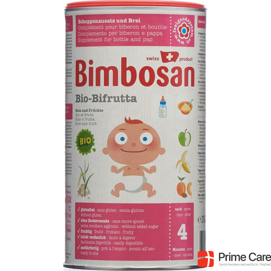 Bimbosan Organic Bifrutta powder rice + fruit tin 300g buy online