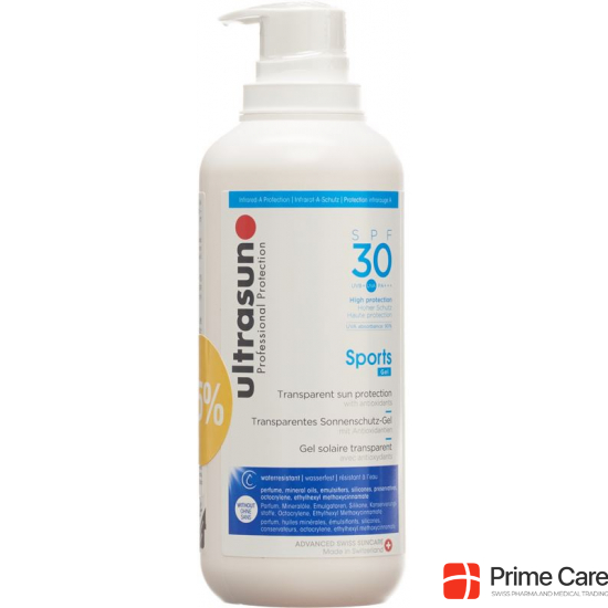 Ultrasun Sport Gel SPF 30 Dispenser 400ml 25% discount buy online