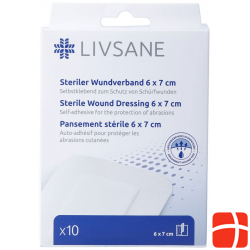 Livsane Steriler Wundverband 6x7cm 10 Stück