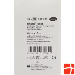 Rhena Ideal Elastische Binde 6cmx5m Weiss 10 Stück