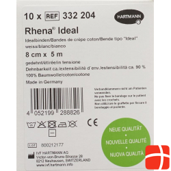 Rhena Ideal Elastische Binde 8cmx5m Weiss 10 Stück