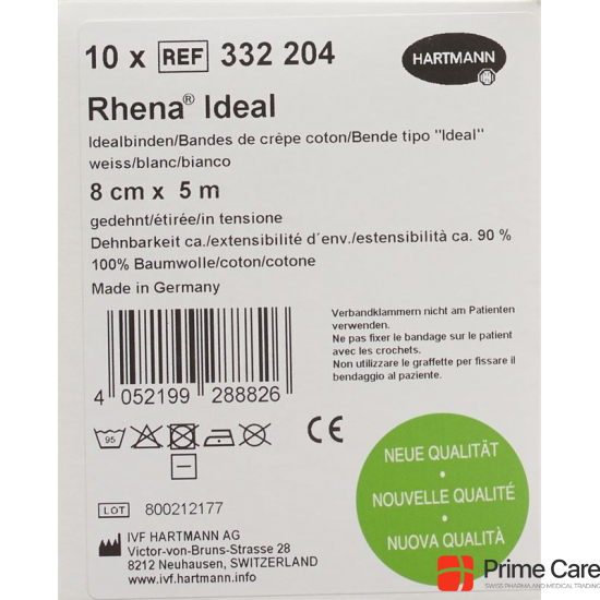 Rhena Ideal Elastische Binde 8cmx5m Weiss 10 Stück buy online