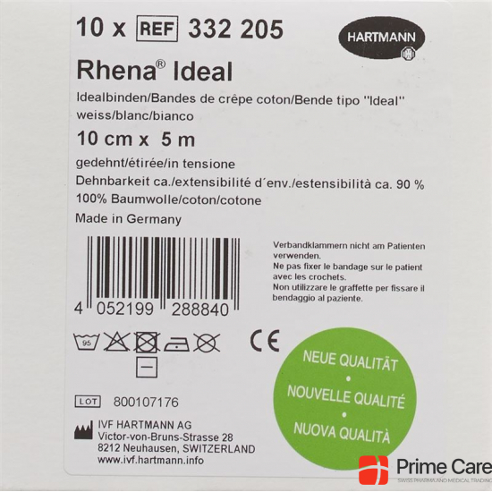 Rhena Ideal Elastische Binde 10cmx5m Weiss 10 Stück buy online