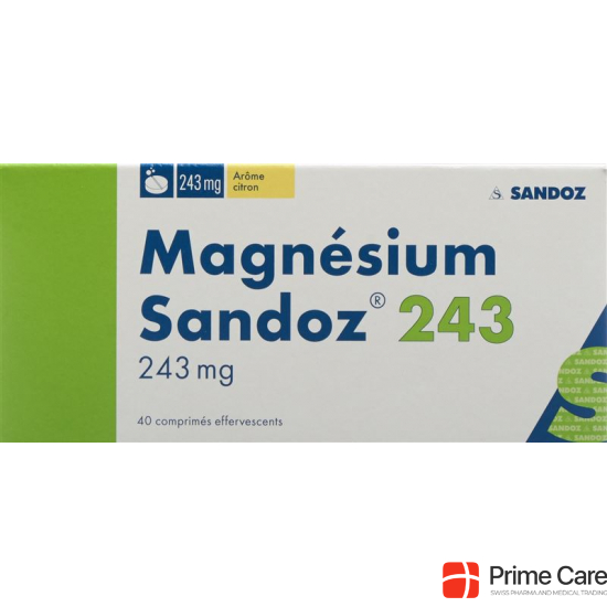 Magnesium Sandoz Brausetabletten 243mg (neu) Dose 40 Stück buy online