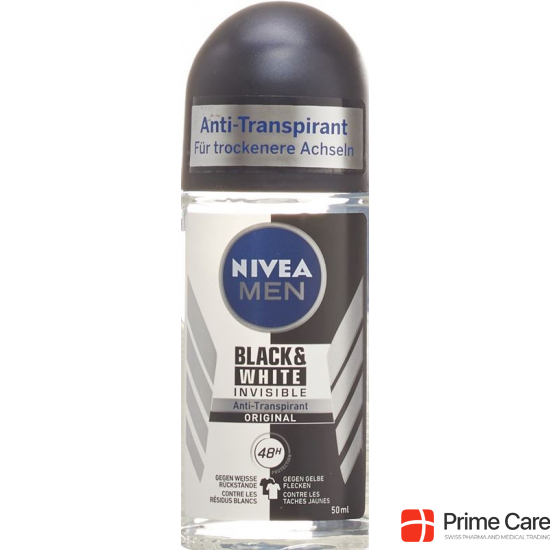 Nivea Male Invisible Black&White Roll-On Antitranspirant 50ml buy online