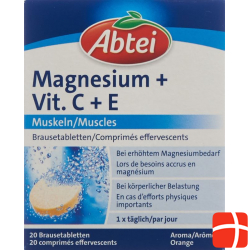 Abtei Magnesium + Vit C + E Brausetabletten 20 Stück
