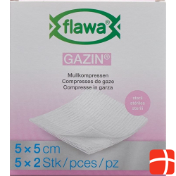 Flawa Gazin Mullkompressen Steril 5x5cm 5x 2 Stück