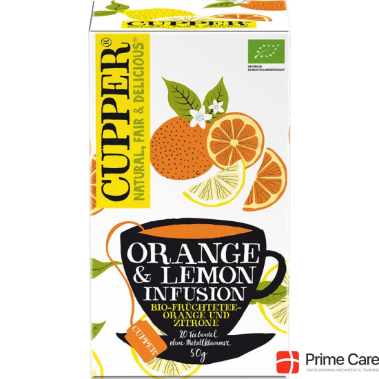 Cupper Orange & Zitrone Früchtetee Bio Beutel 20 Stück buy online