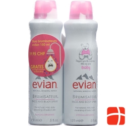 Evian Brumisateur Baby Duo +badeteddy 2x 150ml