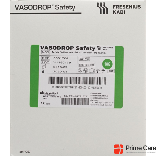 Vasodrop Safety 18g 45mm/s 50 Stück buy online