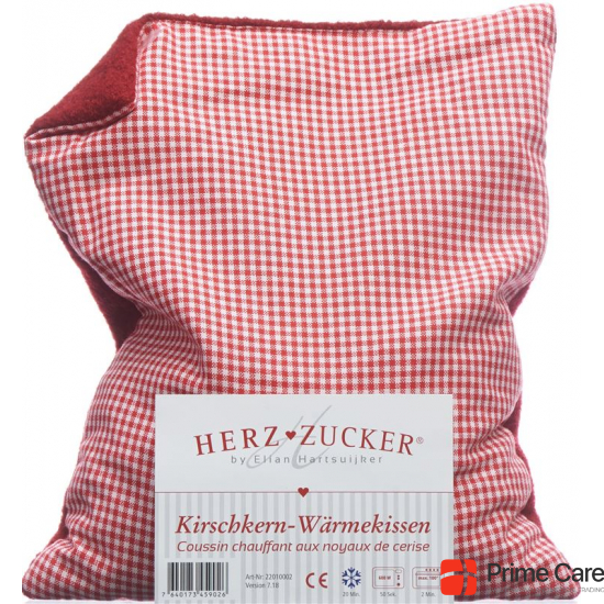 Herzzucker Kirschkernkissen 26x21cm Karo/wollw Rot buy online