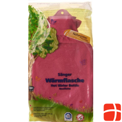 Sänger Hot-water bottle natural rubber fleece cover 2L Candypink