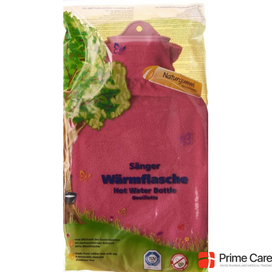 Sänger Hot-water bottle natural rubber fleece cover 2L Candypink buy online