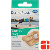 Dermaplast Protect Plus Family Strip 3 Sizes 32 Pieces