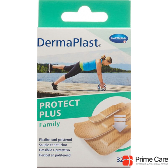 Dermaplast Protect Plus Family Strip 3 Sizes 32 Pieces buy online