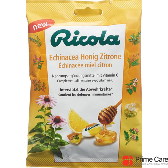 Ricola Echinacea Honig Zitrone mit Zucker Beutel 75g buy online