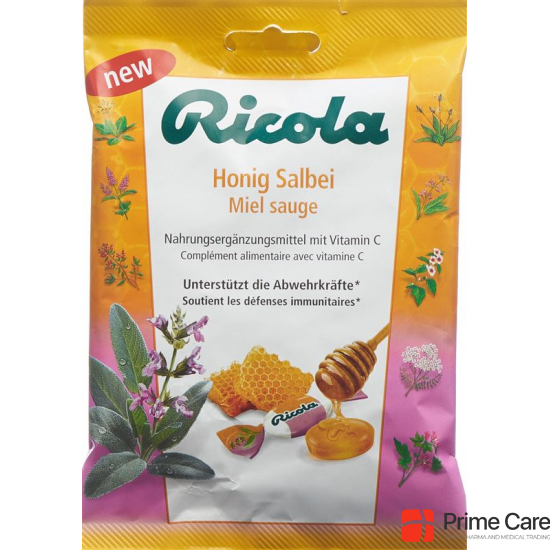 Ricola Honig Salbei mit Zucker Beutel 75g buy online
