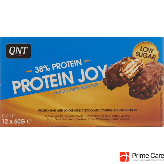 Qnt 38% Protein Joy Bar Low Sug Vani Cri 12x 60g buy online