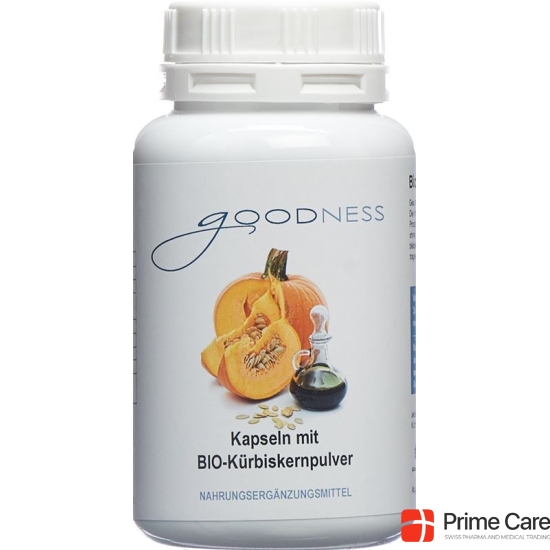 Goodness Bio-Kürbiskernpulver Kapseln 600mg 150 Stück buy online