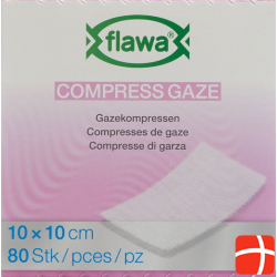 Flawa Gazekompressen Geschnitten 10x10cm 80 Stück