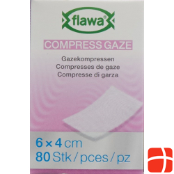 Flawa Gazekompressen Geschnitten 4x6cm 80 Stück