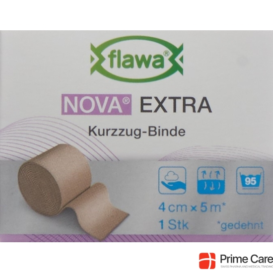 Flawa Nova Extra short stretch bandage 4cmx5m tan