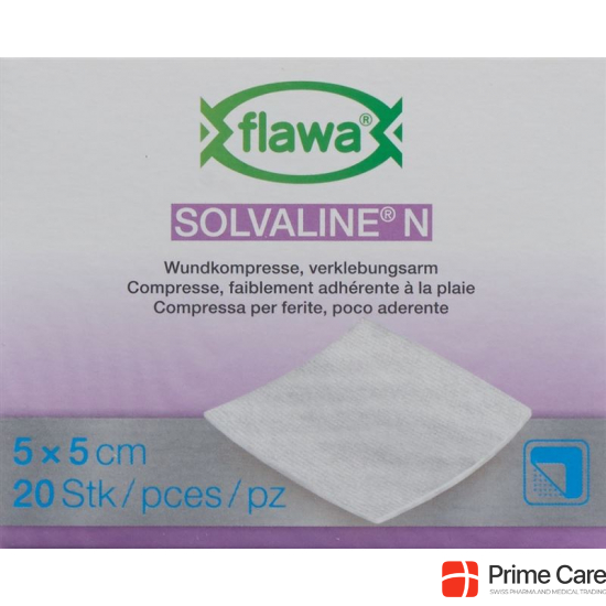 Flawa Solvaline N Kompressen Steril 5x5cm 20 Stück buy online