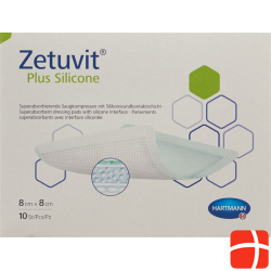 Zetuvit Plus Silicone 8x8cm 10 Stück