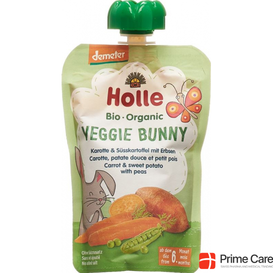 Holle Veggie Bunny Pouchy Carrot Sweet Potato Peas 100g buy online