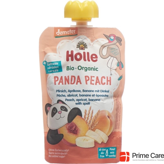 Holle Panda Peach - Pouchy peach apricot and banana with Spelled 100 g