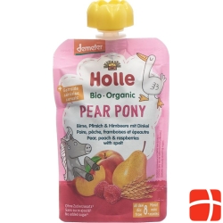 Holle Pear Pony - Pouchy pear peach & raspberry with Spelled 100 g