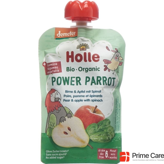 Holle Power Parrot - Pouchy apple pear & spinach 100g