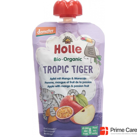 Holle Tropic Tiger Pouchy Apple, Mango & Passion Fruit 100g buy online