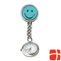 Sundo Schwestern-Uhr Smiley 9cm Hellbl M Clip Batt