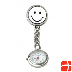 Sundo Schwestern-Uhr Smiley 9cm Weiss M Clip Batt