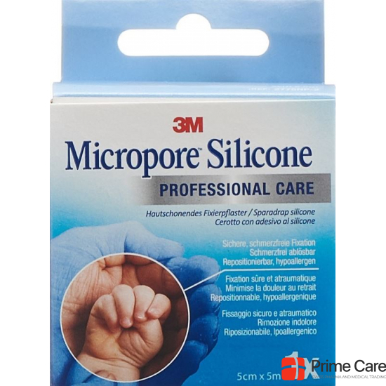 3M Micropore Silicone Adhesive Plaster 5cmx5m buy online