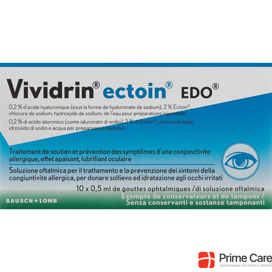 Vividrin Ectoin Edo Augentropfen 10 Monodosen 0.5ml buy online