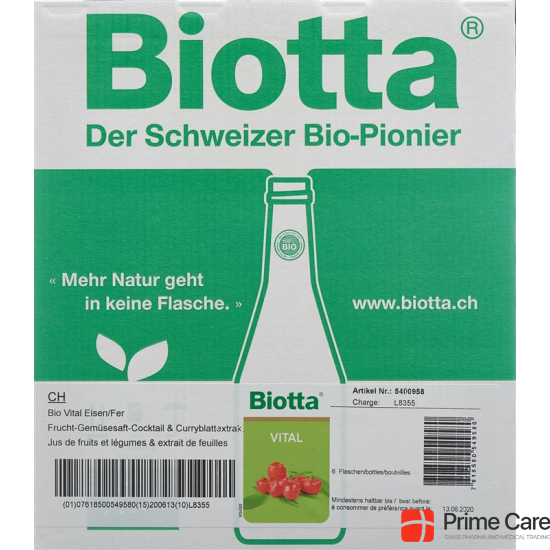 Biotta Vital Iron 6 Bottle 5dl buy online