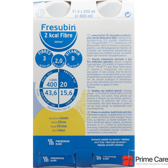Fresubin 2 Kcal Fibre Drink Lemon Neu 4 Flasche 200ml buy online