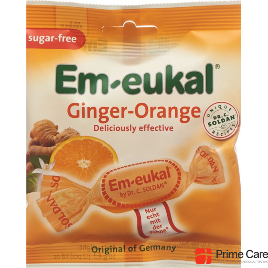 Soldan Em-Eukal Ginger-Orange Zuckerfrei Beutel 50g buy online