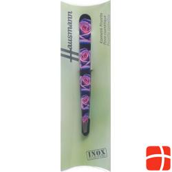 Hausmann Tweezers Slanted Roses Purple Design Roses